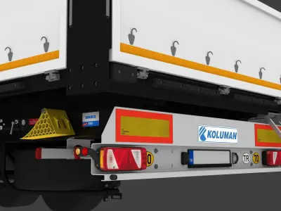 Koluman Flatbed Trailer Low-poly 3D model