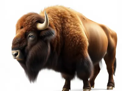 Majestic Bison D Model Pack for Wildlife Simulations Low-poly 3D model