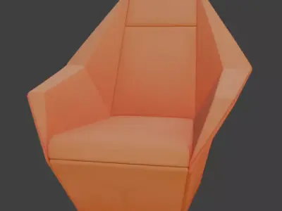 Futuristic Geometric Lounge Chair 3D model