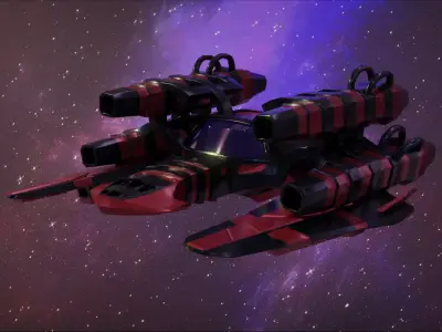 Sci-fi Spaceship Free low-poly 3D model purchase