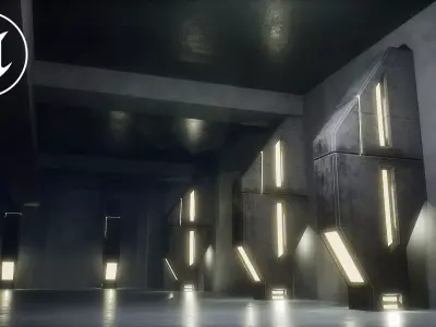Lighting for Sci Fi Brutal Locations Low-poly 3D model