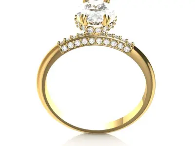 Solitaire Engagement Ring 3D print model