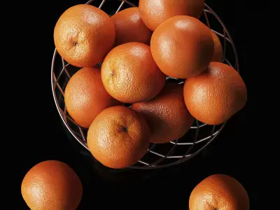 Oranges citrus fruits Low-poly 3D model