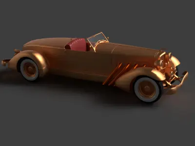 Golden vintage car   3D model by aceimagedesign-1