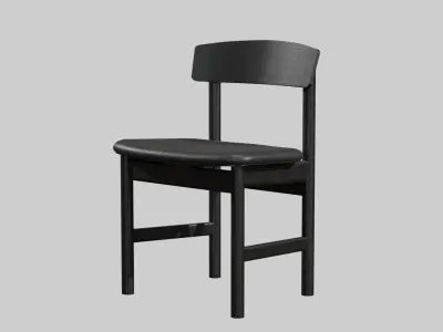 Mogensen Chair Model-3236 Black lacquered Low-poly 3D model