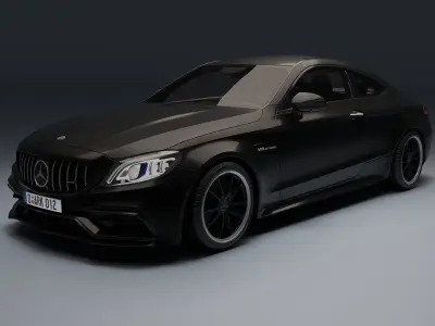 Mercedes AMG C63 S Low-poly 3D model