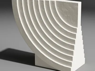 Vases set orange vase - art deco 3D model