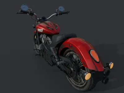 Realistic 3d Bike indian scout motorcycle Low-poly 3D model