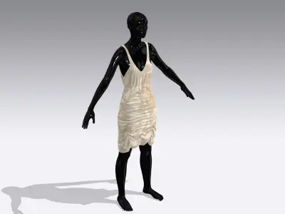 Woman Cloth Dress Low-poly 3D model 3