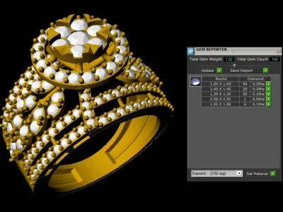 Floral Diamond Statement Ring    3D CAD Jewelry Model  3D print model