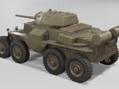 T18E2 Boarhound Heavy Armoured Car Low-poly 3D model