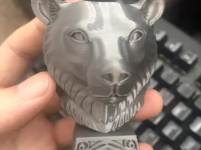 bear head sculpture 3D print model