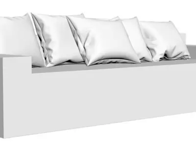 Five dark sofa cushions 3D model