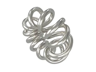 Abstract Coil Shape v1 001 Low-poly 3D model