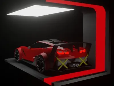 chevrolet corvette  modded Low-poly 3D model