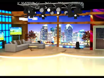 Tv News Program Virtual Studio 001 3D model