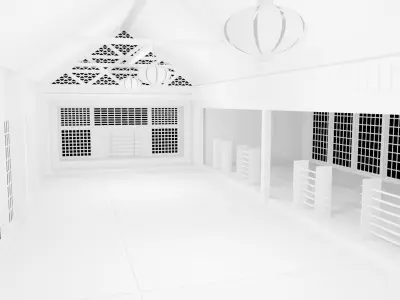 Dojo Hall Low-poly 3D model