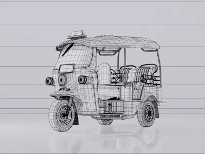 Tuk Tuk Car Low-poly 3D model