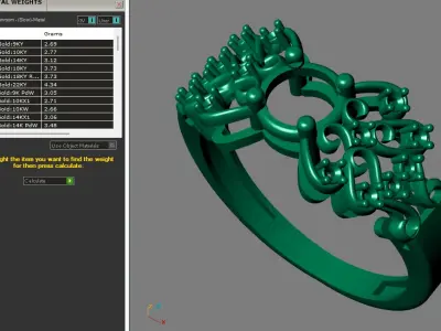 Rings for Women Womens Rings Stone Ring Ready STL 3DM Models  3D print model 16