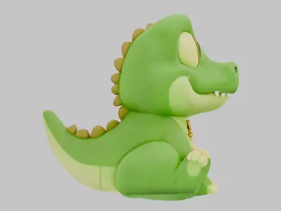 Nile Croc Pet Low-poly 3D model