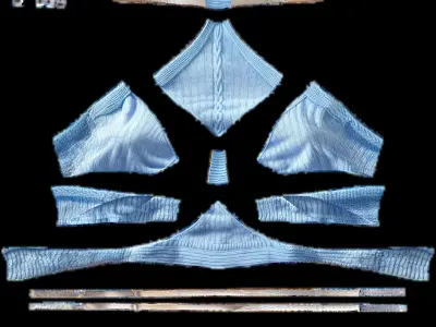 Detailed blue top PBR 4k  Low-poly 3D model