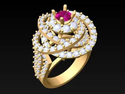 Diamond Ring - Womens Rings - N3768 3D print model