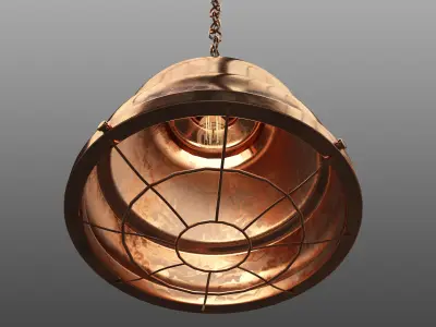 Copper Pendant Light Low-poly 3D model