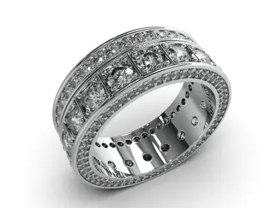 Diamonds jewelry ring 3D print model
