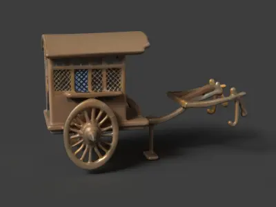 Chinese ancient carriage figure  Low-poly 3D model by aceimagedesign-1