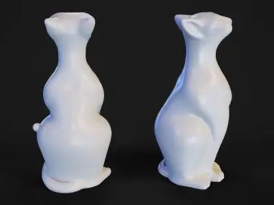 Sitting Cat Figurine 3D print model
