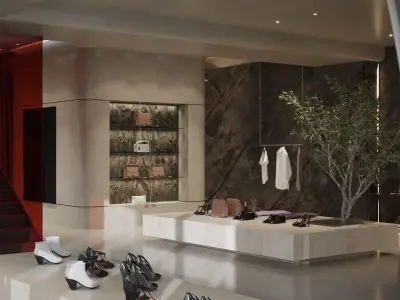 LUXURY BRAND STORE FULL 3D SCENE 3D model