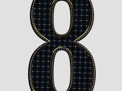 Solar Panel Number - 8 3D model