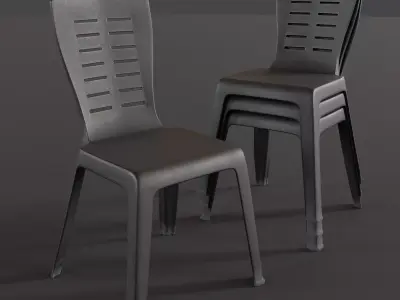 Stackable Plastic Chair Low-poly 3D model