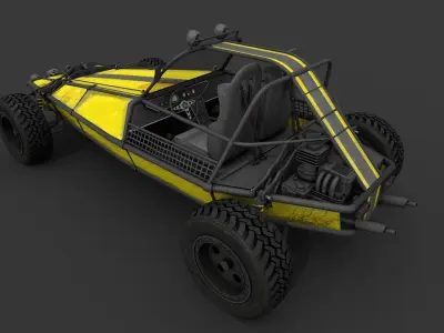 Dune Buggy Low-poly 3D model
