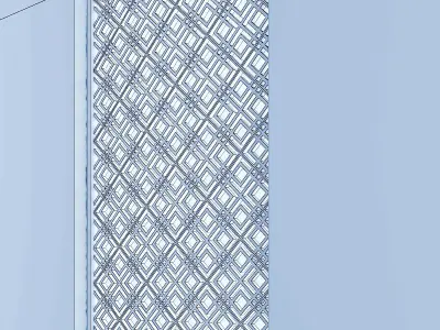 3d screen window with lattice pattern Low-poly 3D model