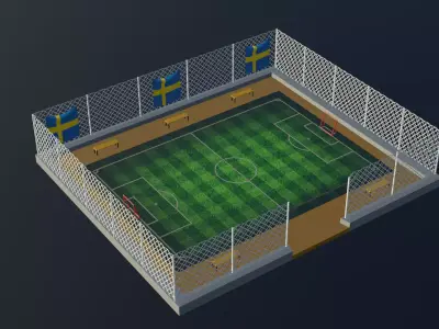 Soccer Stadium - Sweden Low-poly 3D model