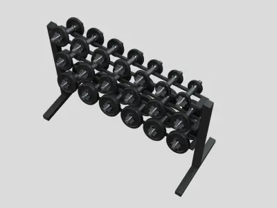 Dumbbell rack with dumbbells Free 3D model