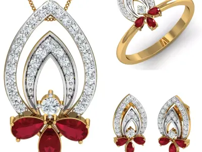 Diamond Locket Set 3D print model