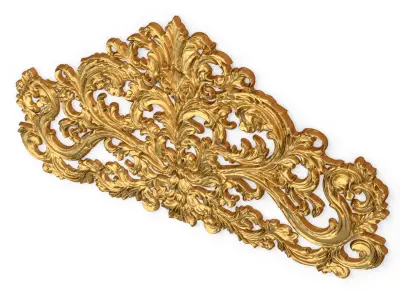 Classic Carved Bed 3D model 20 3D print model