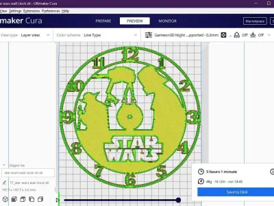 star wars wall clock 3D print model