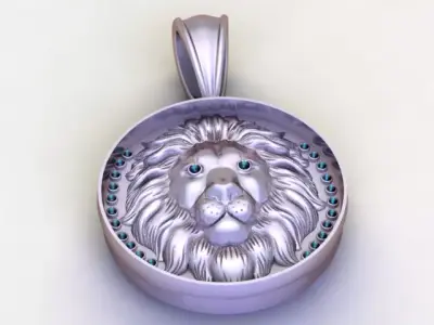Luxury Lion Medallion Pendant 3D Printable Fine Jewelry 3D print model