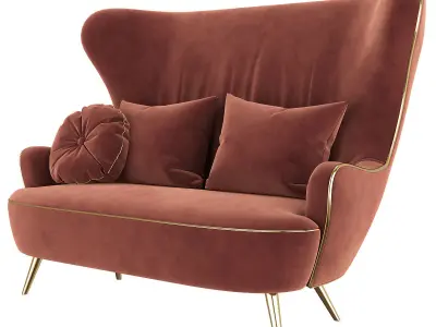 Wingback Tom Dixon Sofa Milia Shop premium 3d model Low-poly 3D model