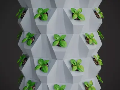 Hydroponics Tower Growing System 3D model