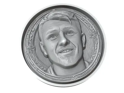 David Villa Footballer Medallion 3D print model