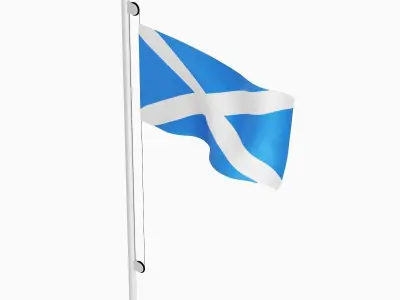 Flag of the Scotland Low-poly 3D model