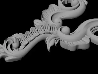 Central decor ornament for furniture 3D model 911