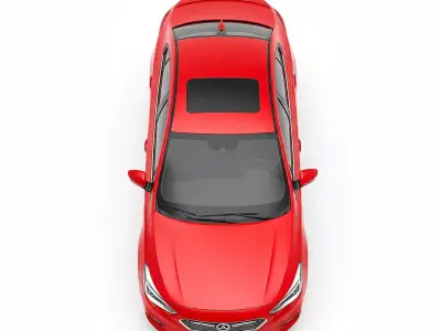 Red Sedan Car Low-poly 3D model