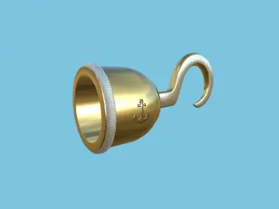 Pirate Hook A4 - Golden Luxury - Character Design Fashion Low-poly 3D model