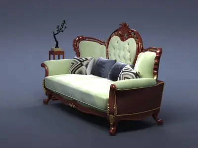 cabinet cabinet wardrobe sofa bed table bookshelve 3D model