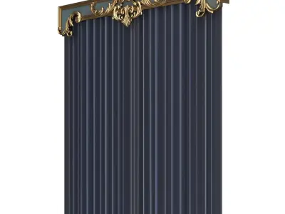 Cornice Classic Curtain 014 Low-poly 3D model